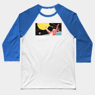 Retro 60s Space Age illustration Baseball T-Shirt